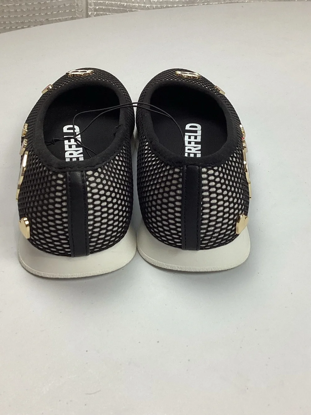 Karl Lagerfeld Paris Maleia Mesh Ballet Flats Black White Charms Sz 8 KL268331 - Picture 7 of 9